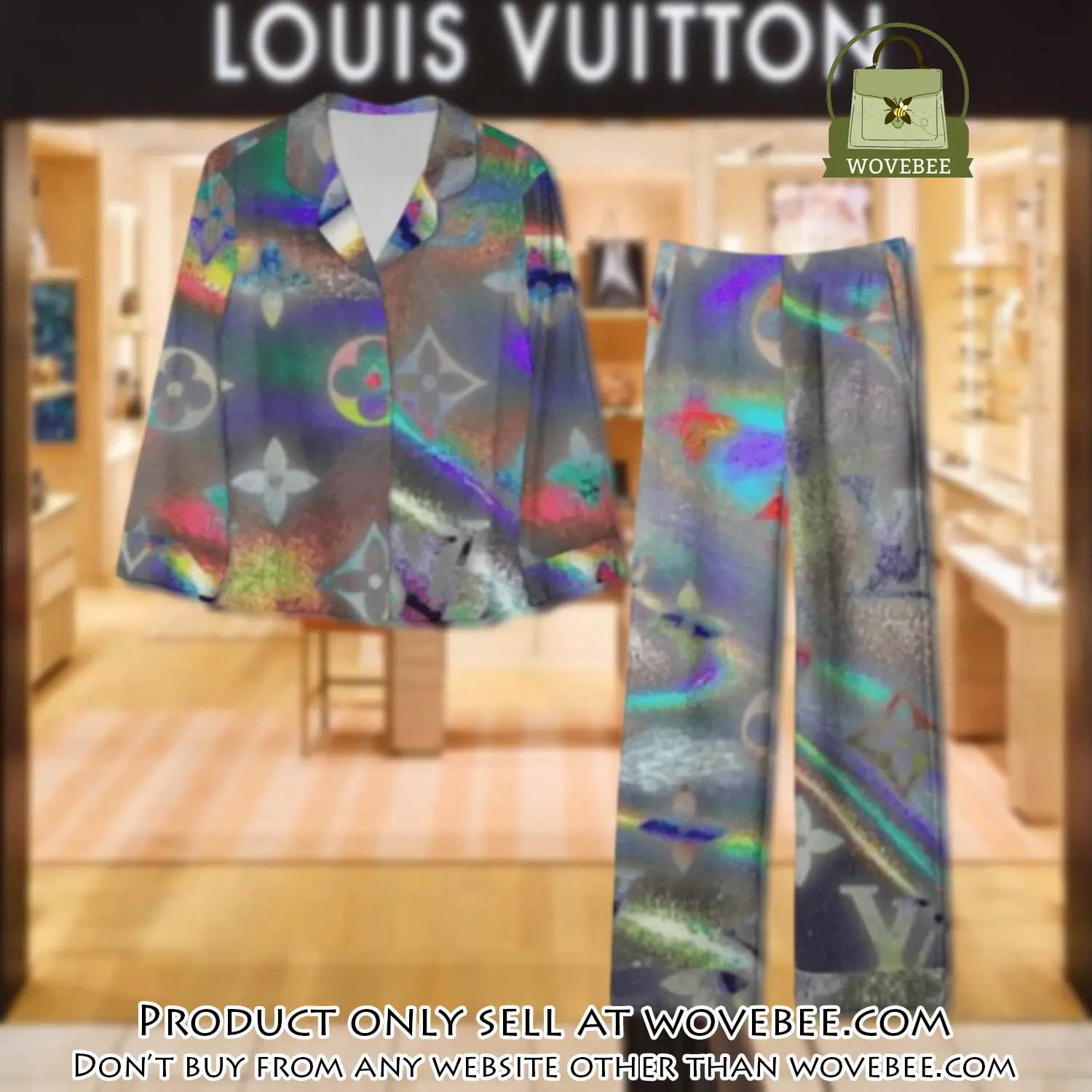 Trending luxury lv satin pajama set pjs1072 wvb1343243